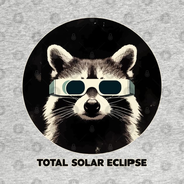 Total solar eclipse 2024 funny raccoon by TomFrontierArt